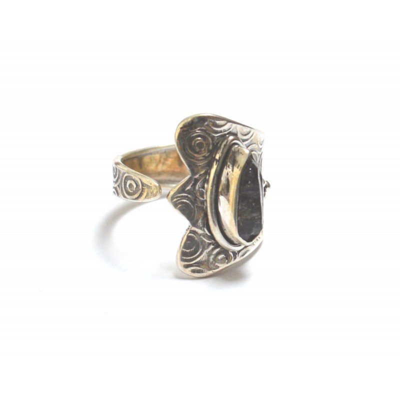 Silver ring with Herkimer diamond (quartz)
