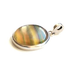 Heavy silver pendant with fluorite 2