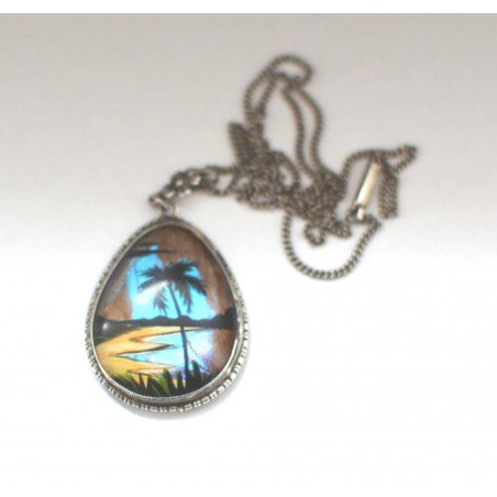 Silver butterfly wing pendant - Thomas L Mott