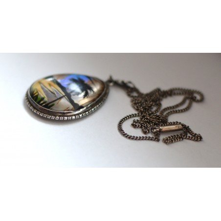 Silver butterfly wing pendant - Thomas L Mott