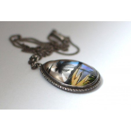 Silver butterfly wing pendant - Thomas L Mott