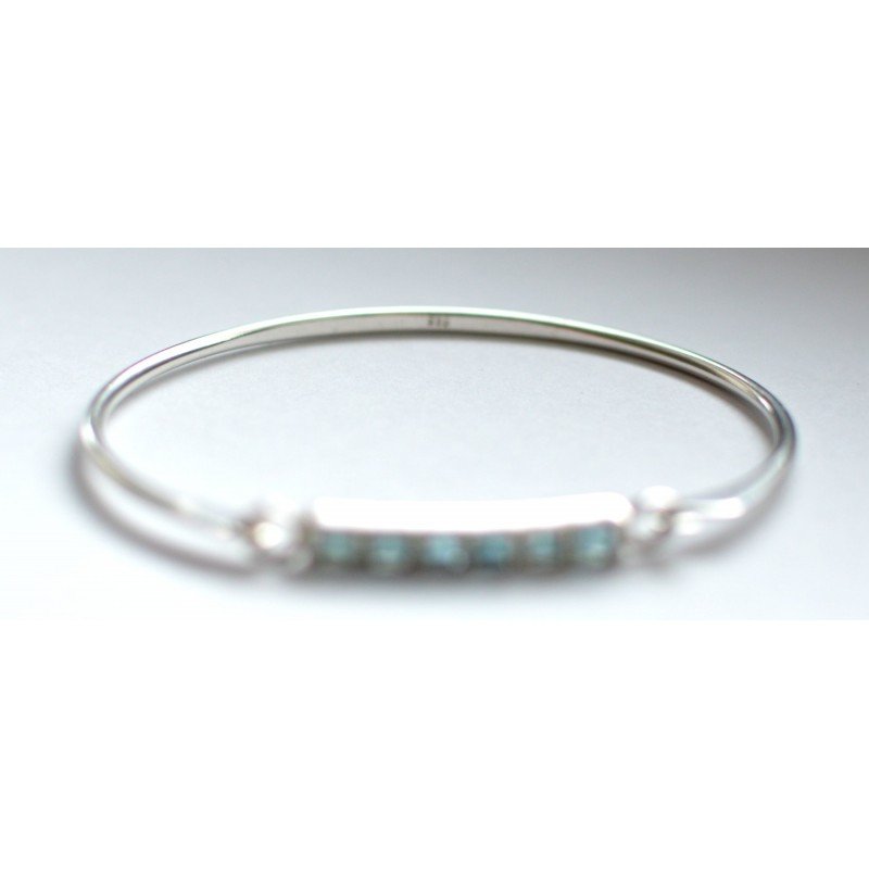 Silver bracelet with topaz