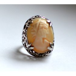 Silver ring with cameo