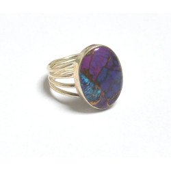 Silver ring with purple copper turquoise 2