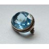 brosa vintage argint cristal blue