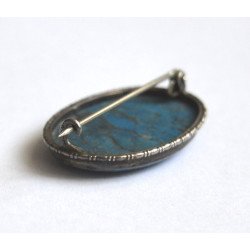Antique silver brooch with jasper 2