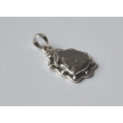 Silver pendant with meteorite 2