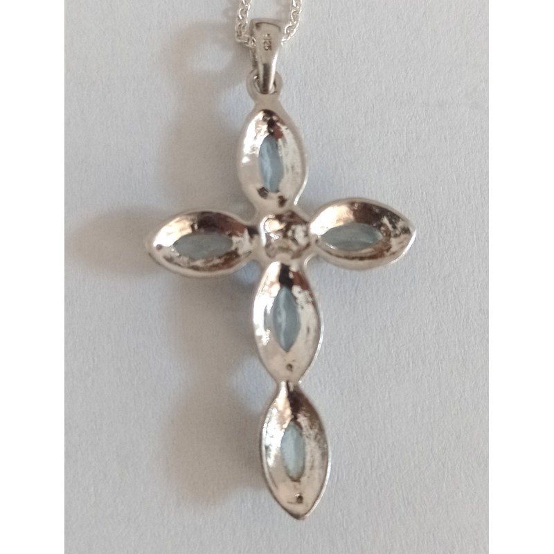 Silver cross with topazes