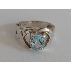 Silver ring with topaz
