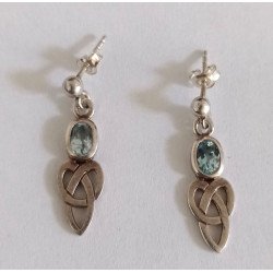 Silver earrings with topaz