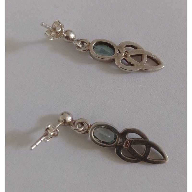Silver earrings with topaz