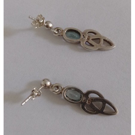 Silver earrings with topaz