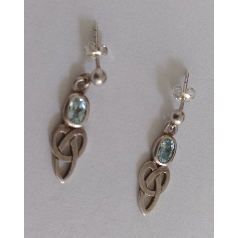 Silver earrings with topaz