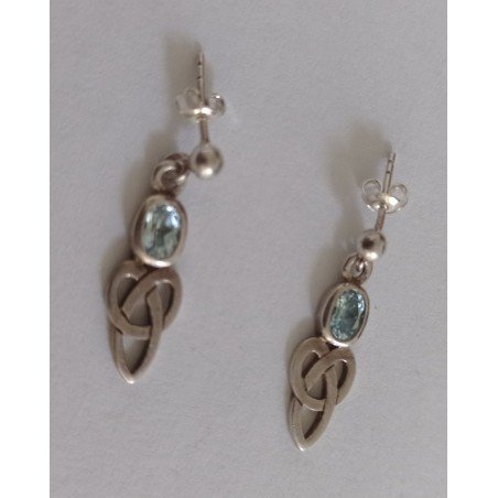 Silver earrings with topaz