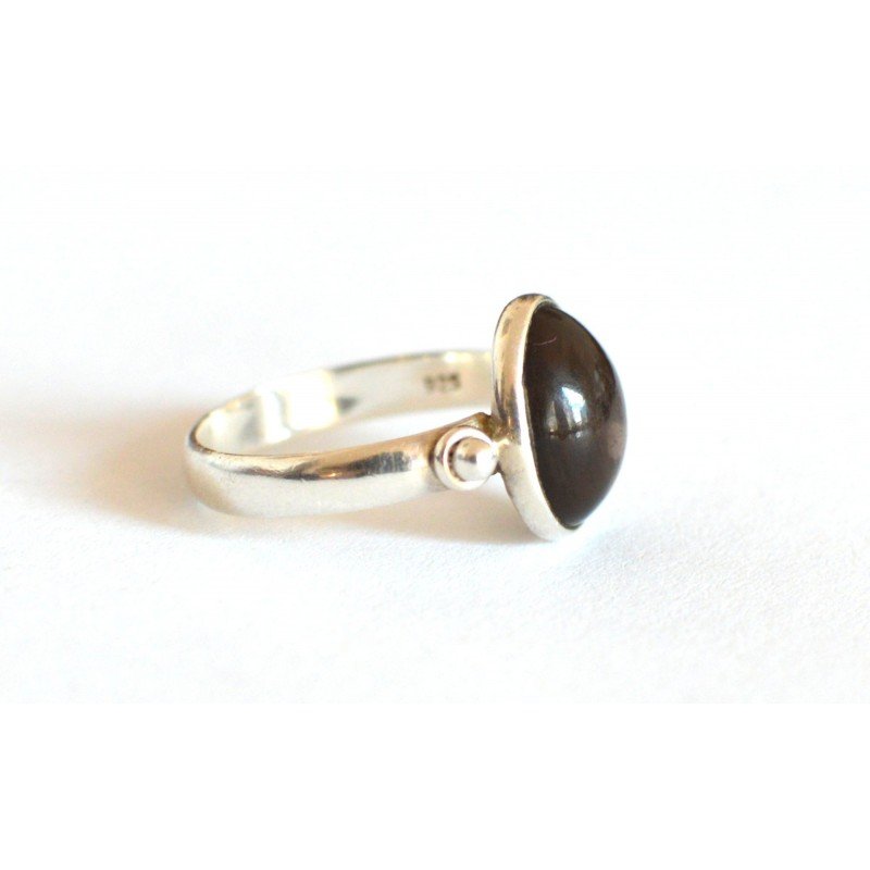 Silver ring with Brazilian smoky topaz