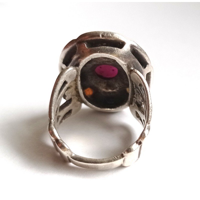 Silver Navaratna ring