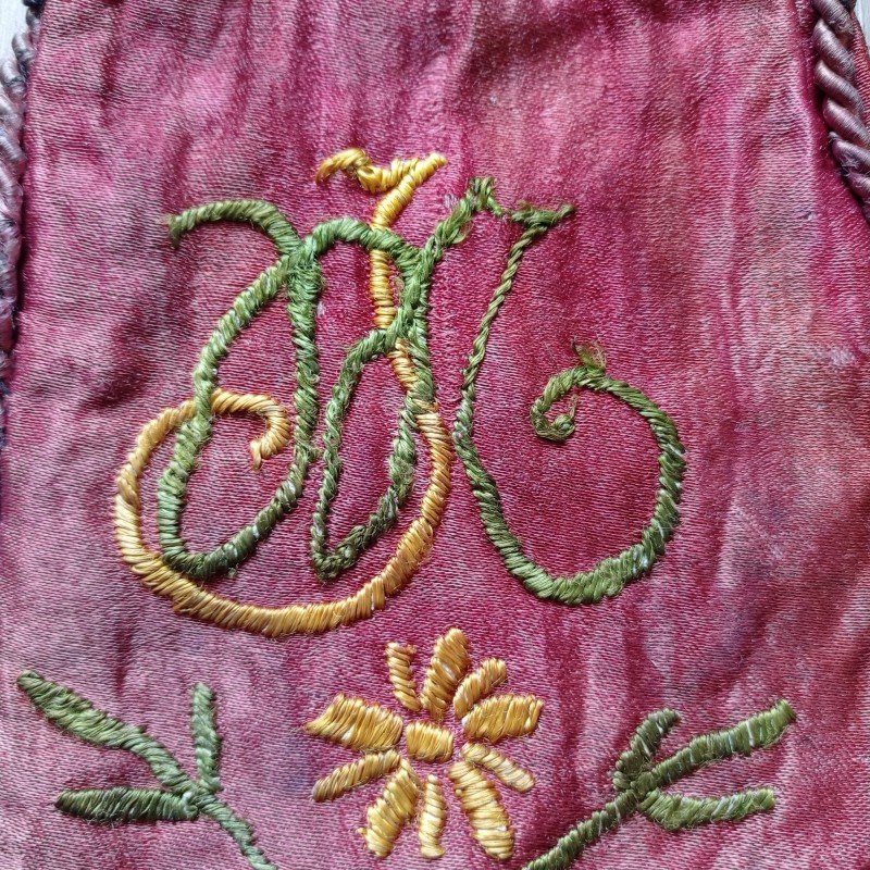Antique silk pouch