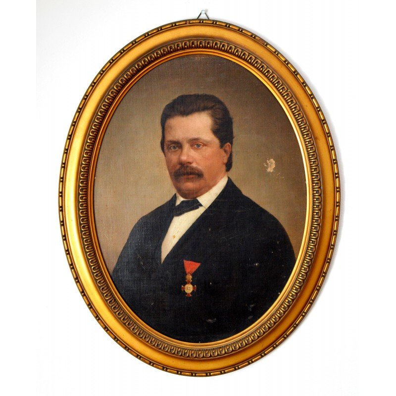Portrait oil on canvas 19 century