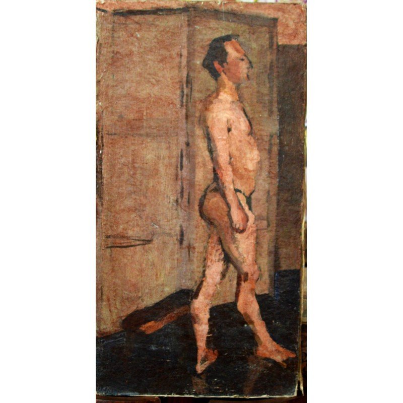 Old oil on canvas painting