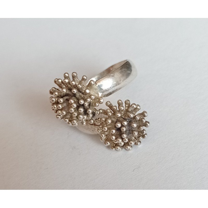 Silver ring, hedgehog design