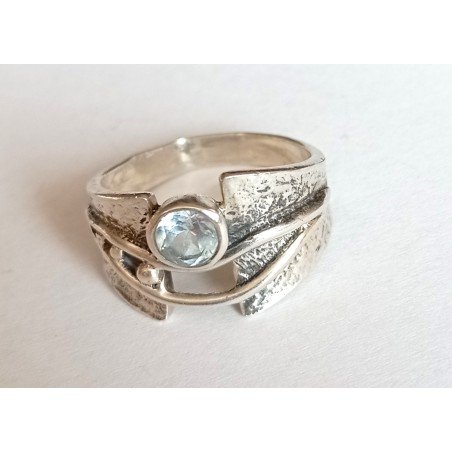 Silver ring with topaz