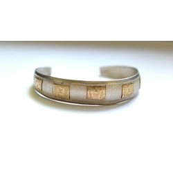 Bracelet with Mexican motifs, silver and 10k gold