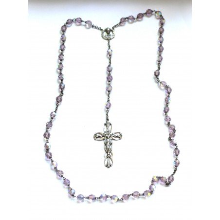 Antique silver rosary with crystals