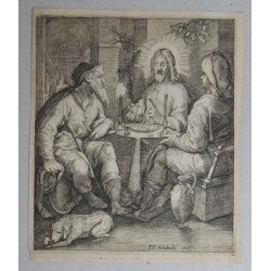 Jacob Matham "The Supper at Emmaus" engraving, 1648-1656
