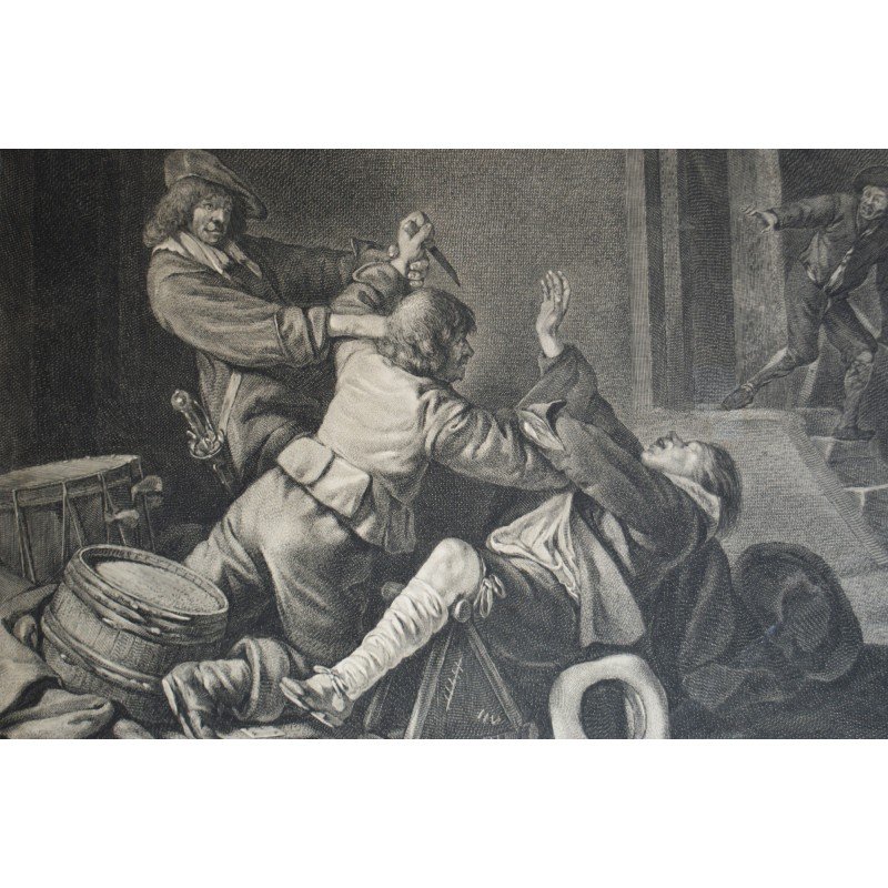 Gerard Ter Borch "Soldiers Brawling" antique...