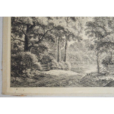 Antonie Waterlo "Peisaj" gravura veche sec 18-19