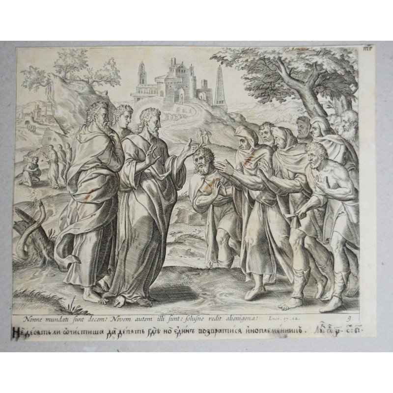 Gerard Groenning Isus vindecand cei zece leprosi gravura cca 1600