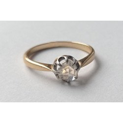 Antique French 18k gold ring with rose-cut diamond