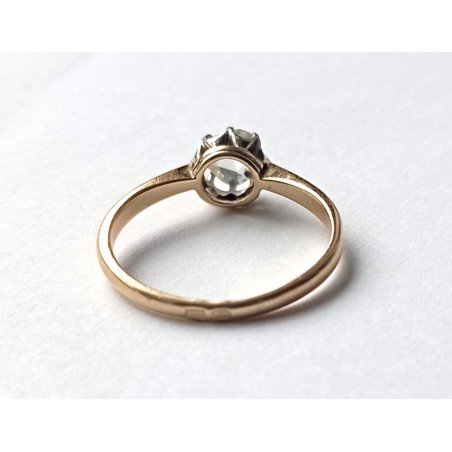 Antique French 18k gold ring with rose-cut diamond