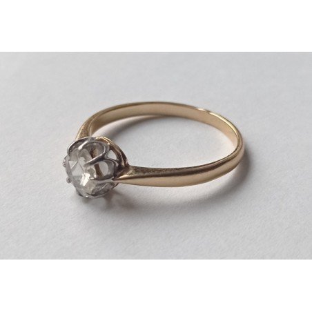Antique French 18k gold ring with rose-cut diamond