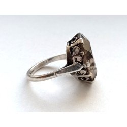 Antique silver ring with smoky quartz 2