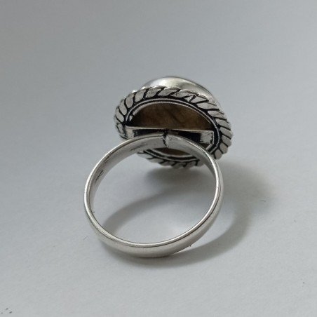 Silver ring with labradorite
