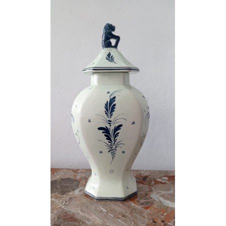 Vas ceramica Delft cu capac