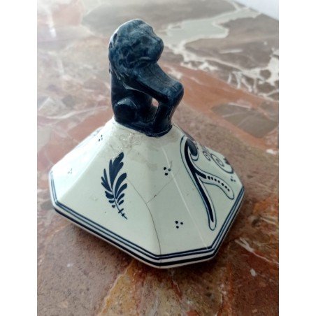 Vas ceramica Delft cu capac