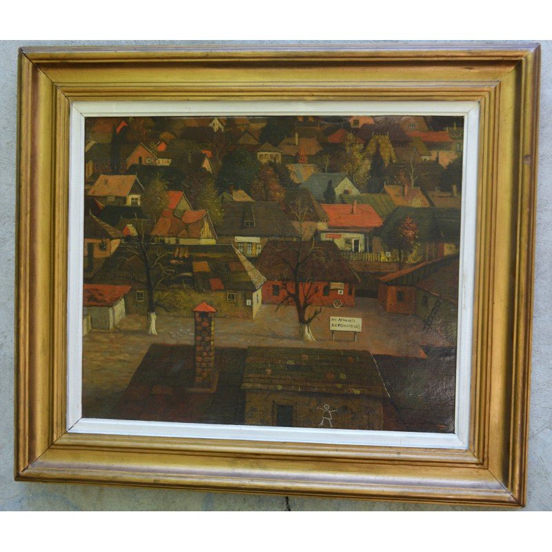 Oil on canvas painting signed Bostan