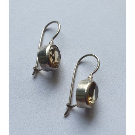 Silver earrings with citrine