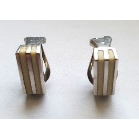 Silver earrings with bone