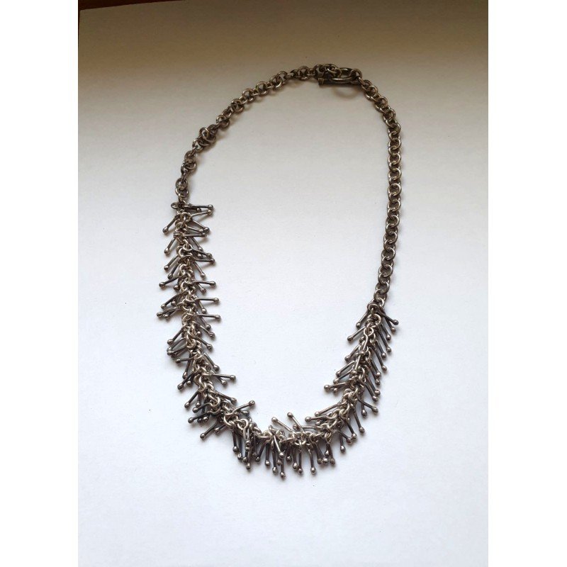 Modernist silver necklace