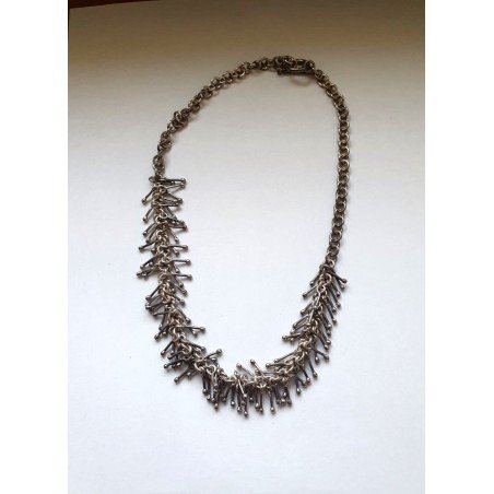 Modernist silver necklace