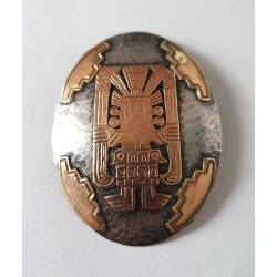 Brooch/pendant, Peru - silver and 18k gold