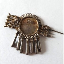 Silver brooch, Mexico - war shield 2