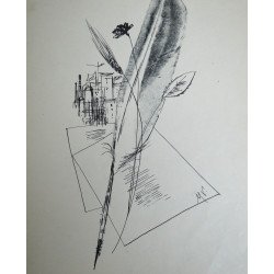 Mihu Vulcanescu "Construction Site" pen and ink, mixed media 2