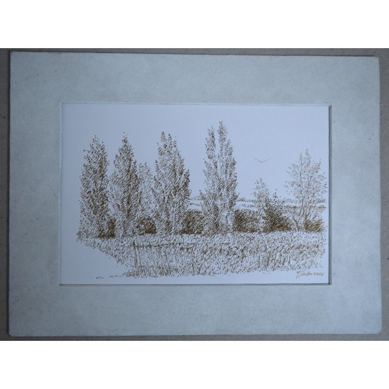 Liviu Russu "The Poplar Avenue at Tescani" pen...