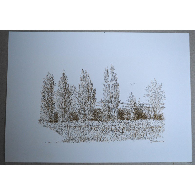 Liviu Russu "The Poplar Avenue at Tescani" pen...