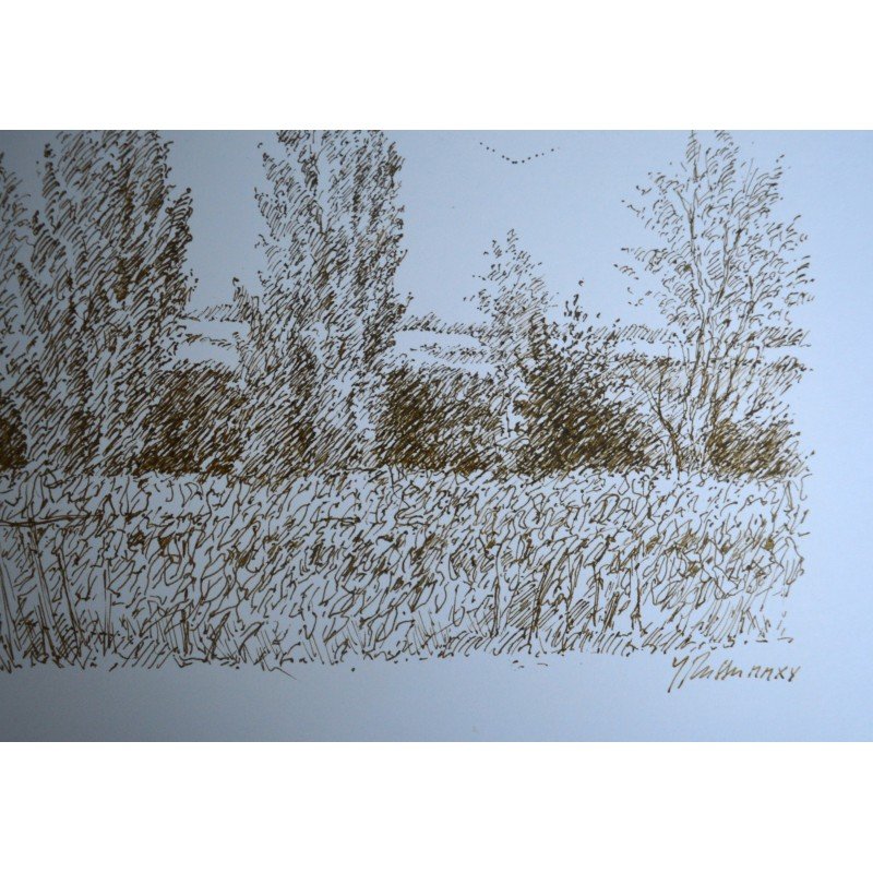 Liviu Russu "The Poplar Avenue at Tescani" pen...
