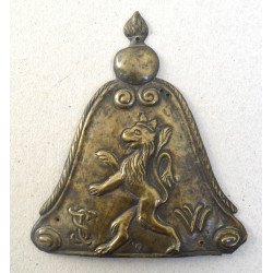 Brass military cap badge, 19th century